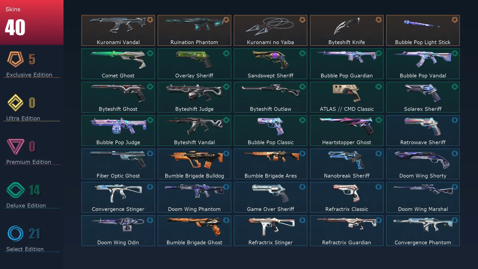 [Valorant] | EU | Level 273 | Silver 2 | 29 Agents | 40 Skins — Valorant account