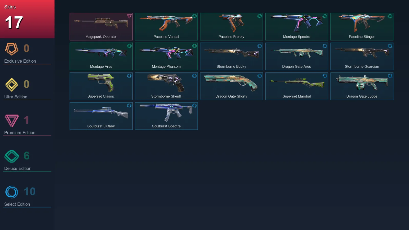 EU | Lv24 | Unranked | 17 Skin | 10 Agent | 15 Buddy