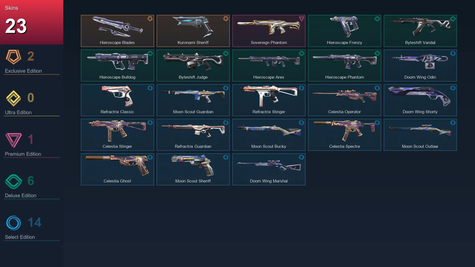 NA | Lv38 | Unranked | 23 Skin | 14 Agent | 25 Buddy