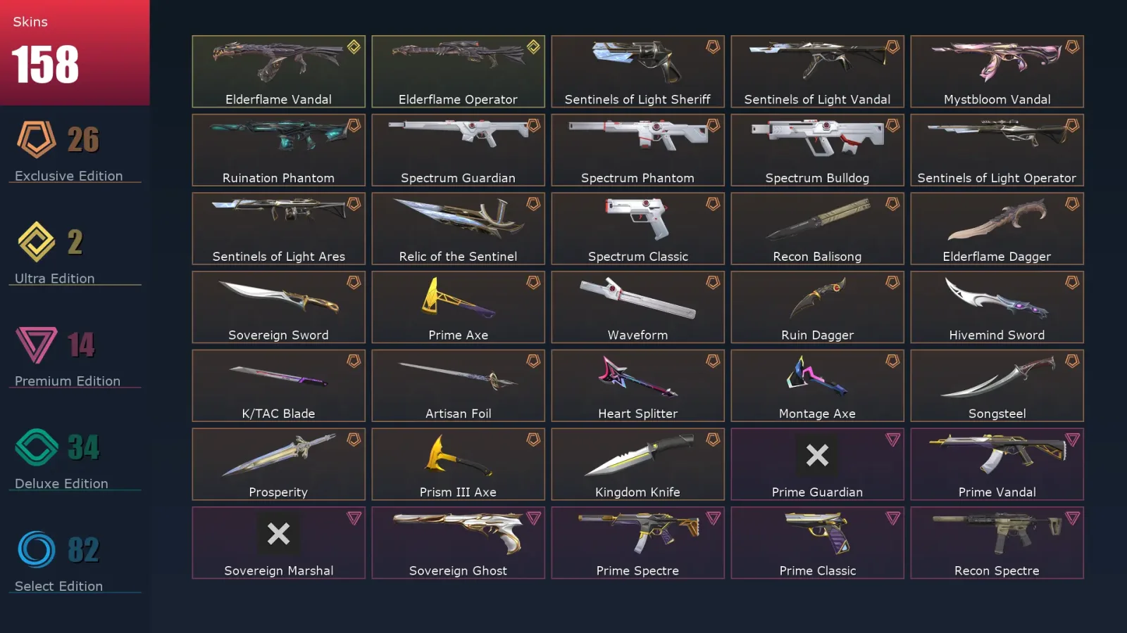 [Valorant] | EU | Level 254 | Ascendant 3 | 29 Agents | 158 Skins — Valorant account