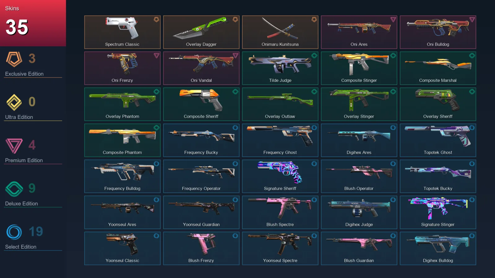 AP | Lv51 | Unranked | 35 Skin | 19 Agent | 32 Buddy