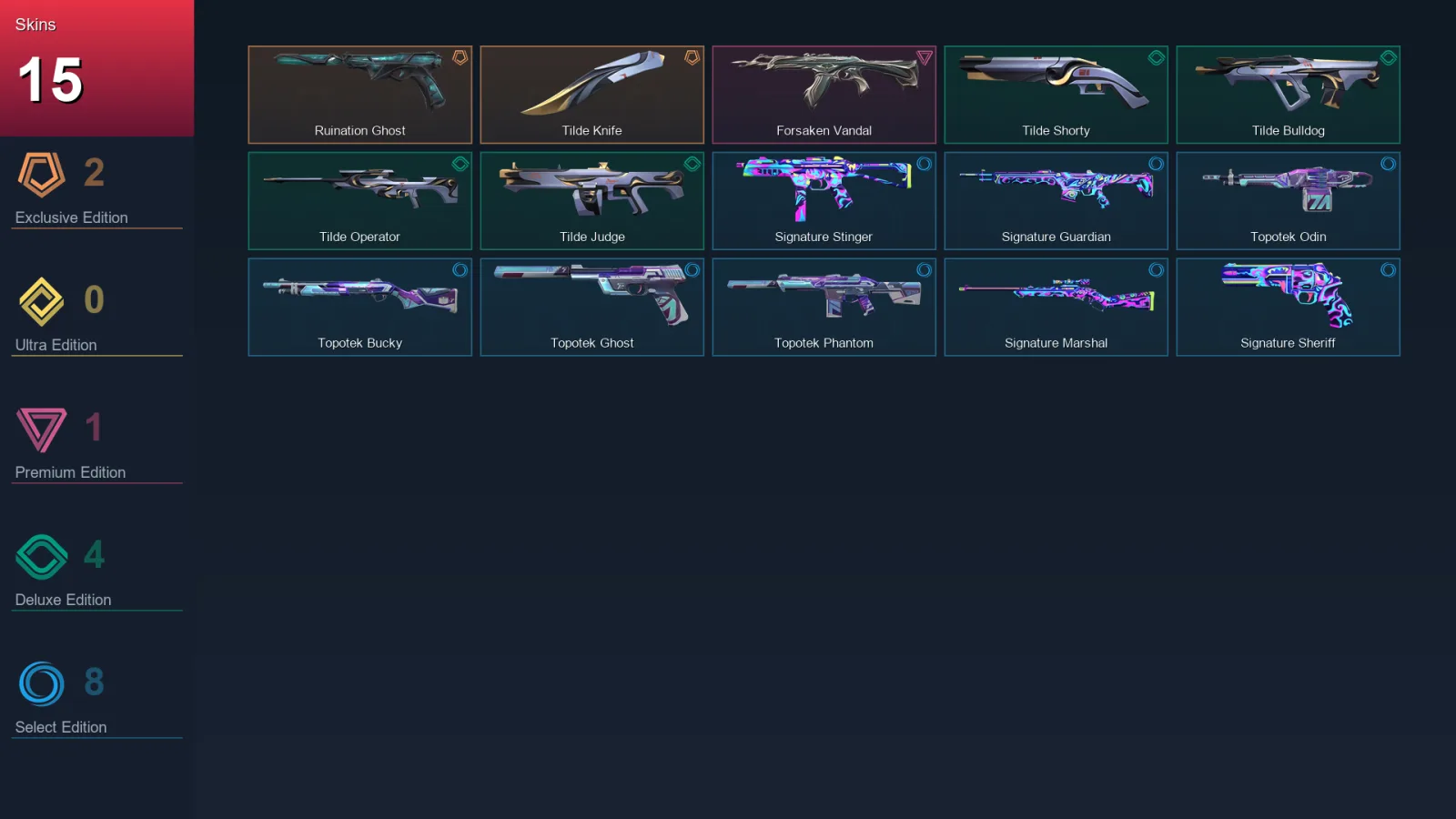 EU | Lv50 | Unranked | 15 Skin | 17 Agent | 23 Buddy — Valorant account