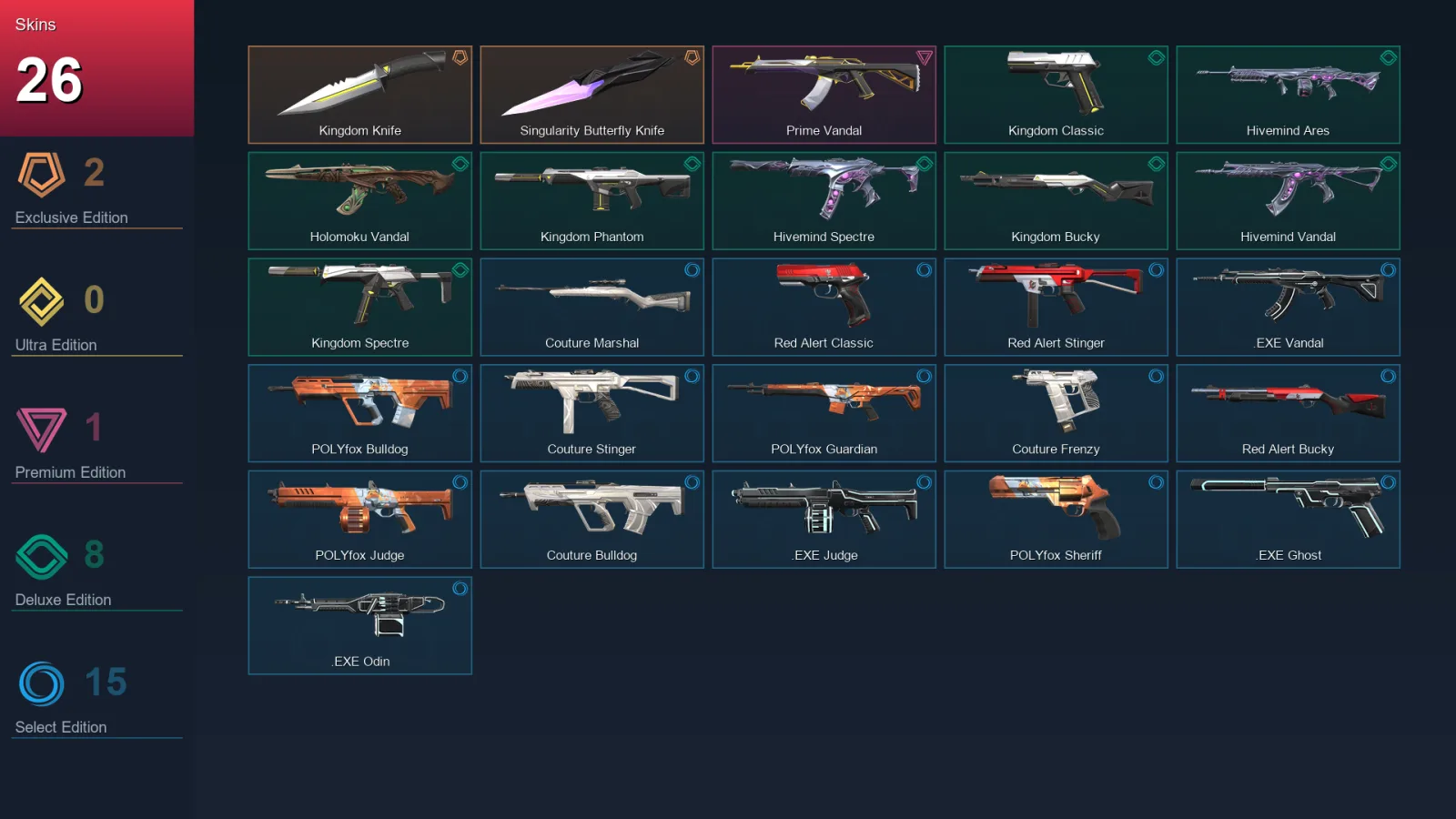 NA | Lv19 | Unranked | 26 Skin | 14 Agent | 28 Buddy