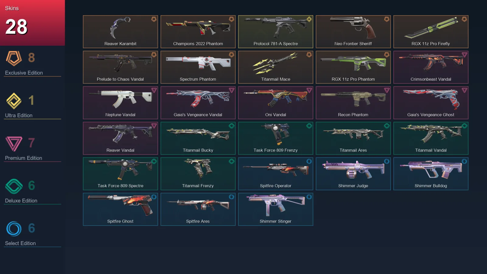 AP | Lv24 | Unranked | 28 Skin | 13 Agent | 10 Buddy — Valorant account