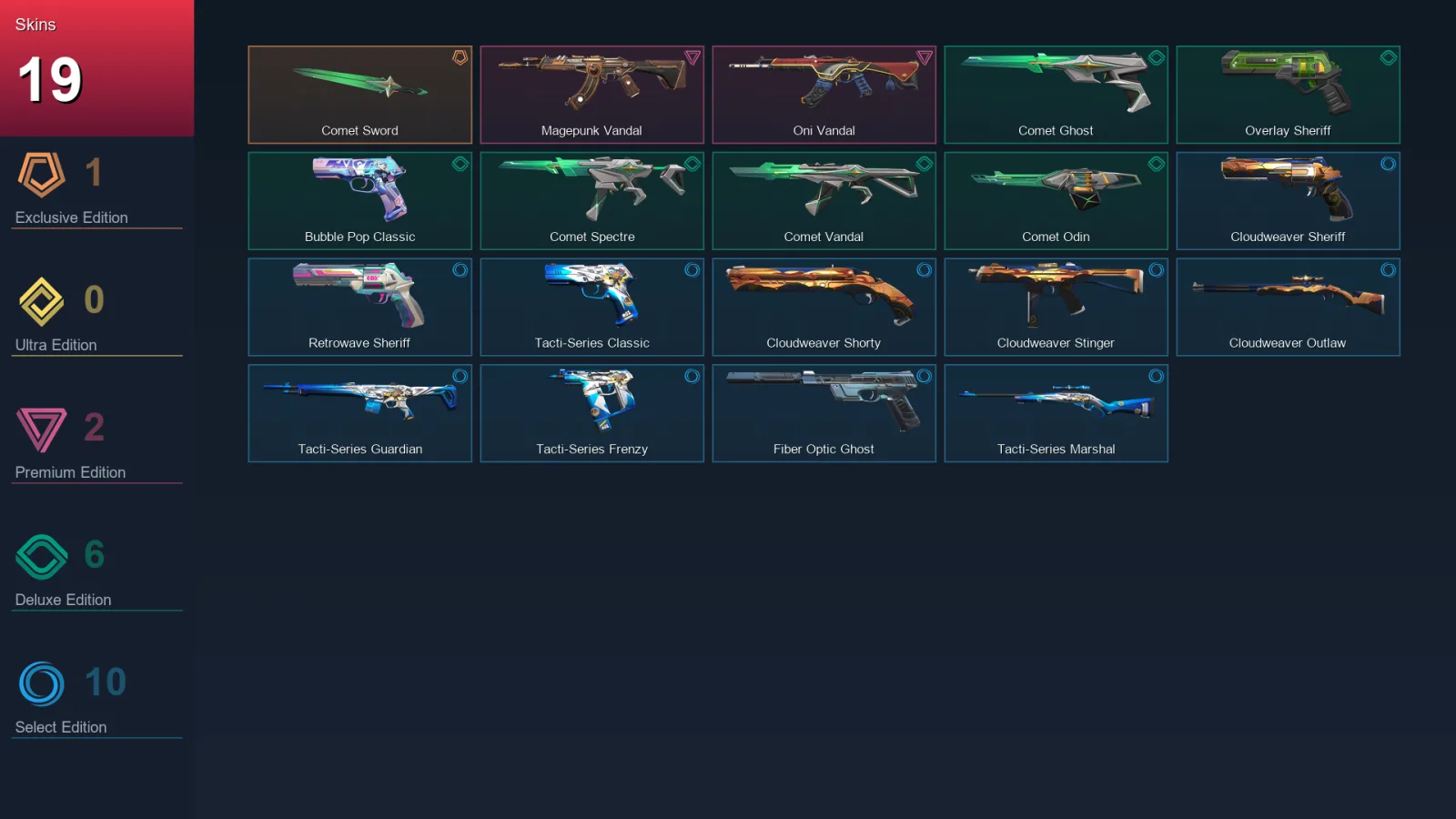 EU | Lv121 | Unranked | 19 Skin | 22 Agent | 63 Buddy