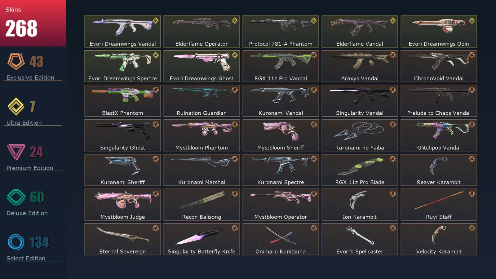 [Valorant] | EU | Level 414 | 27 Agents | 268 Skins — Valorant account