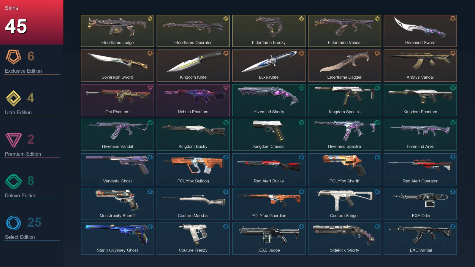 NA | Lv108 | Unranked | 45 Skin | 22 Agent | 57 Buddy — Valorant account