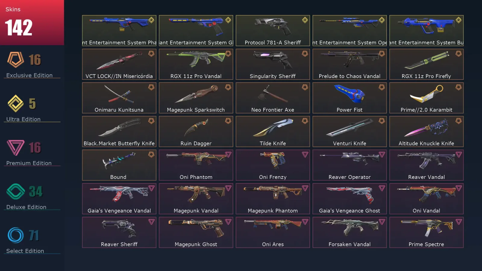 [Valorant] | EU | Level 418 | 27 Agents | 142 Skins — Valorant account