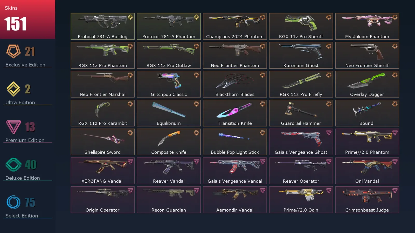 [Valorant] | EU | Level 350 | 29 Agents | 151 Skins — Shellspire Frenzy