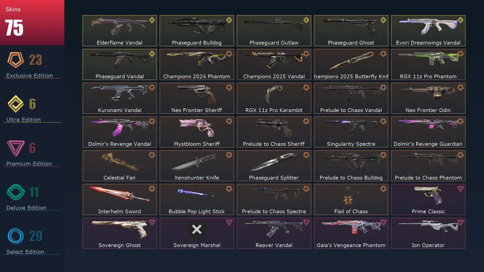 [Valorant] | EU | Level 208 | 28 Agents | 75 Skins — Valorant account