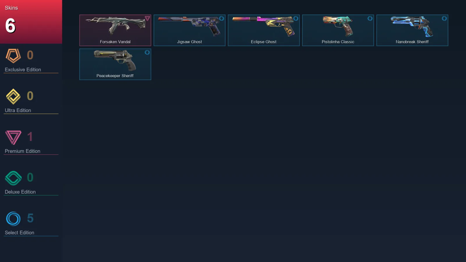 AP | Lv121 | Unranked | 6 Skin | 29 Agent | 69 Buddy