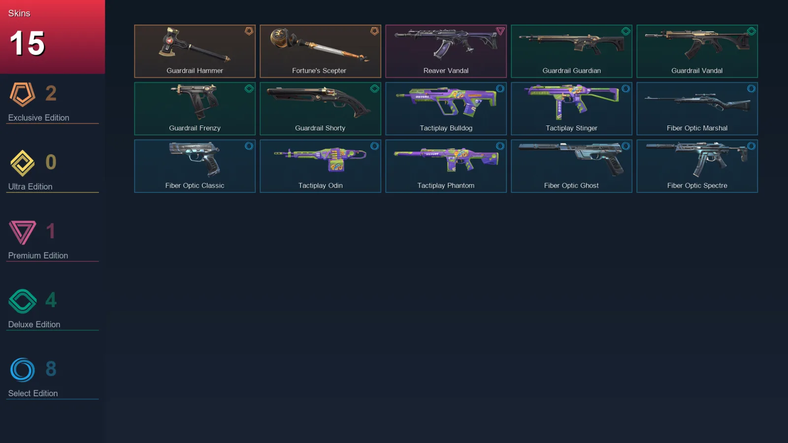 EU | Lv43 | Unranked | 15 Skin | 13 Agent | 18 Buddy