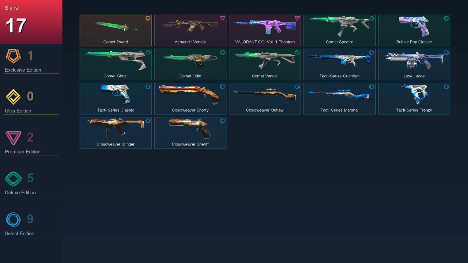EU | Lv61 | Unranked | 17 Skin | 14 Agent | 20 Buddy