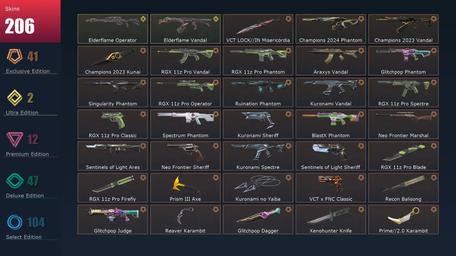 [Valorant] | EU | Level 383 | 28 Agents | 206 Skins — Valorant account