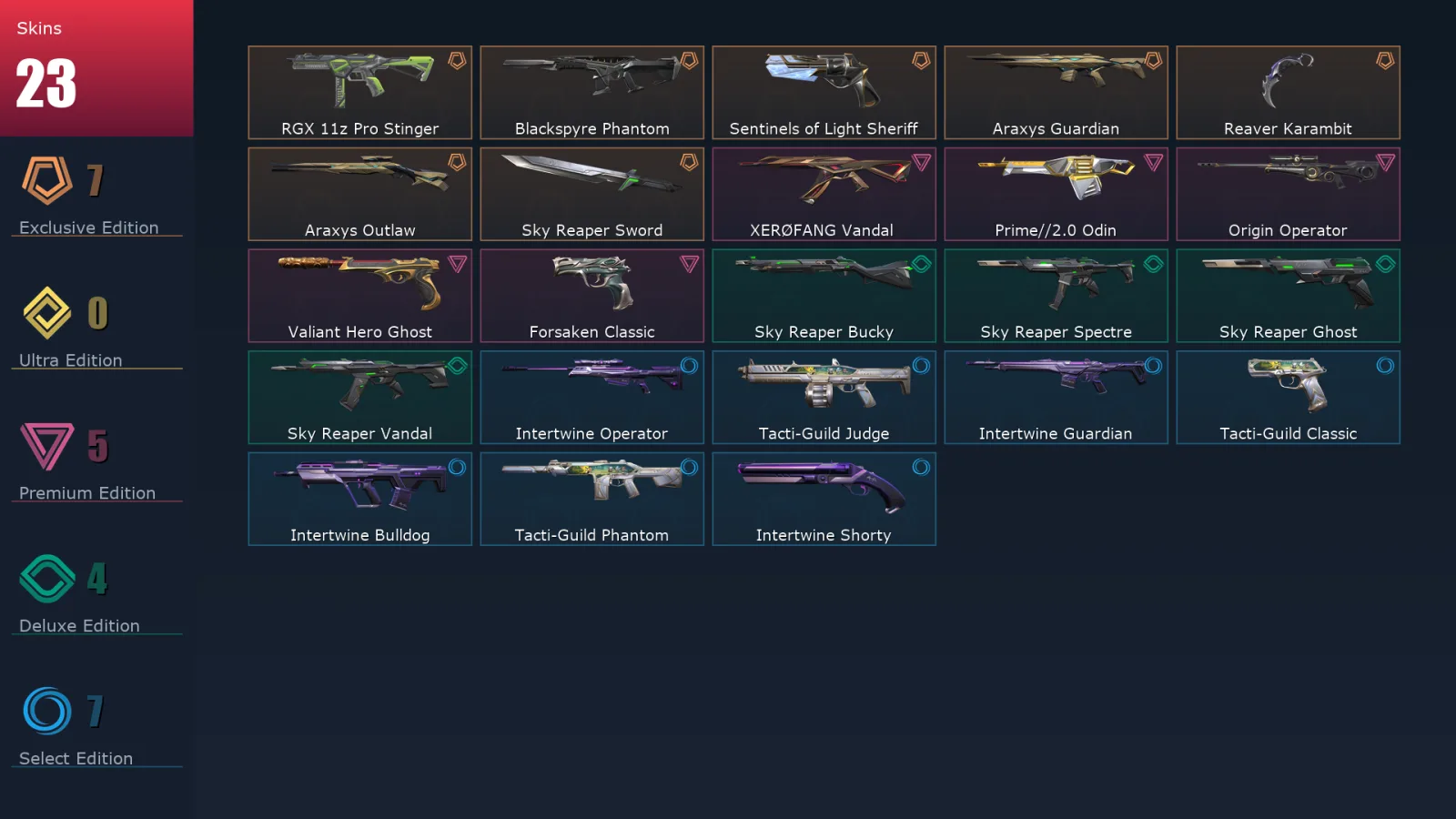 [Valorant] | EU | Level 33 | Ascendant 2 | 10 Agents | 23 Skins
