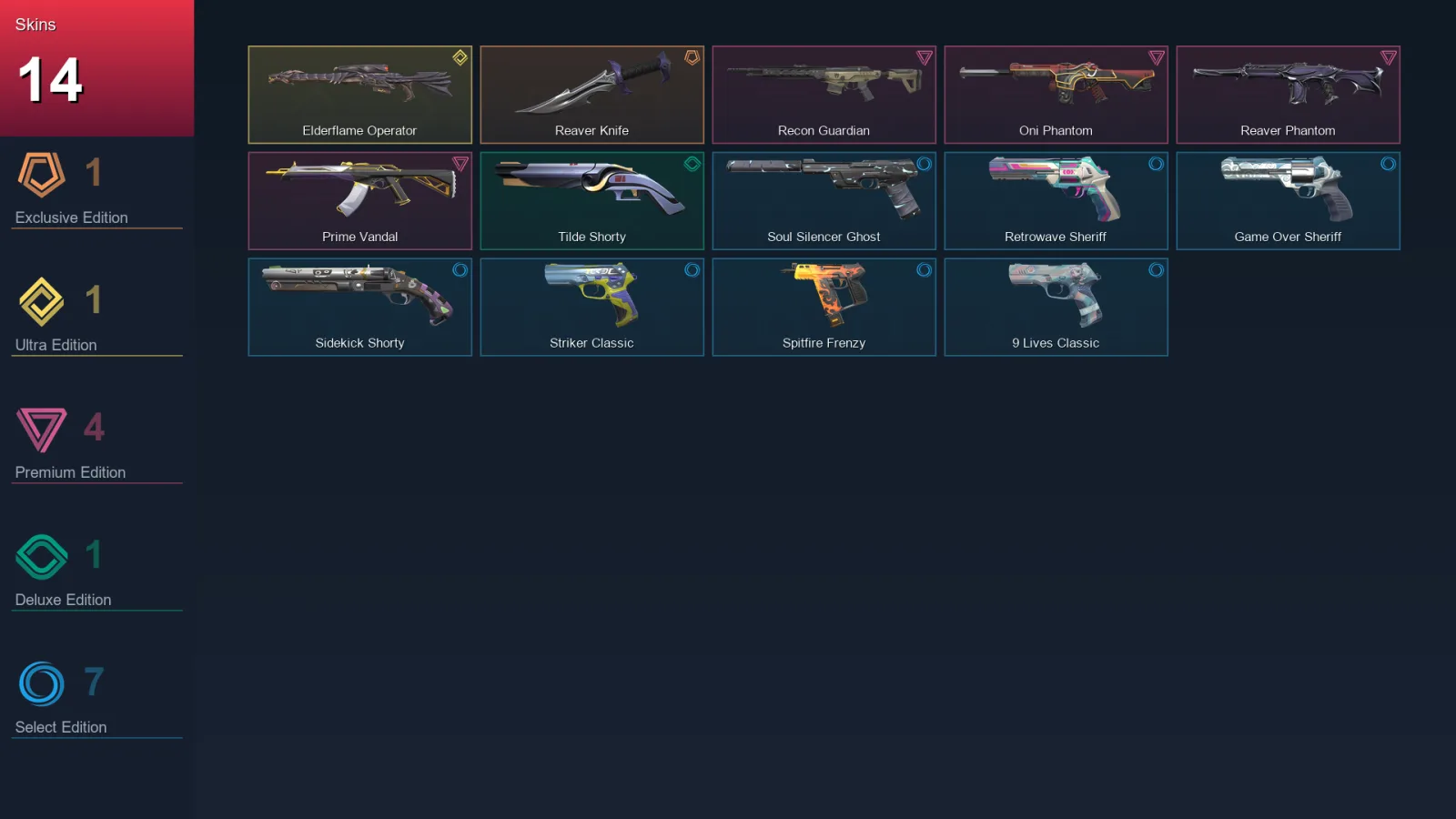 EU | Lv160 | Unranked | 14 Skin | 28 Agent | 70 Buddy