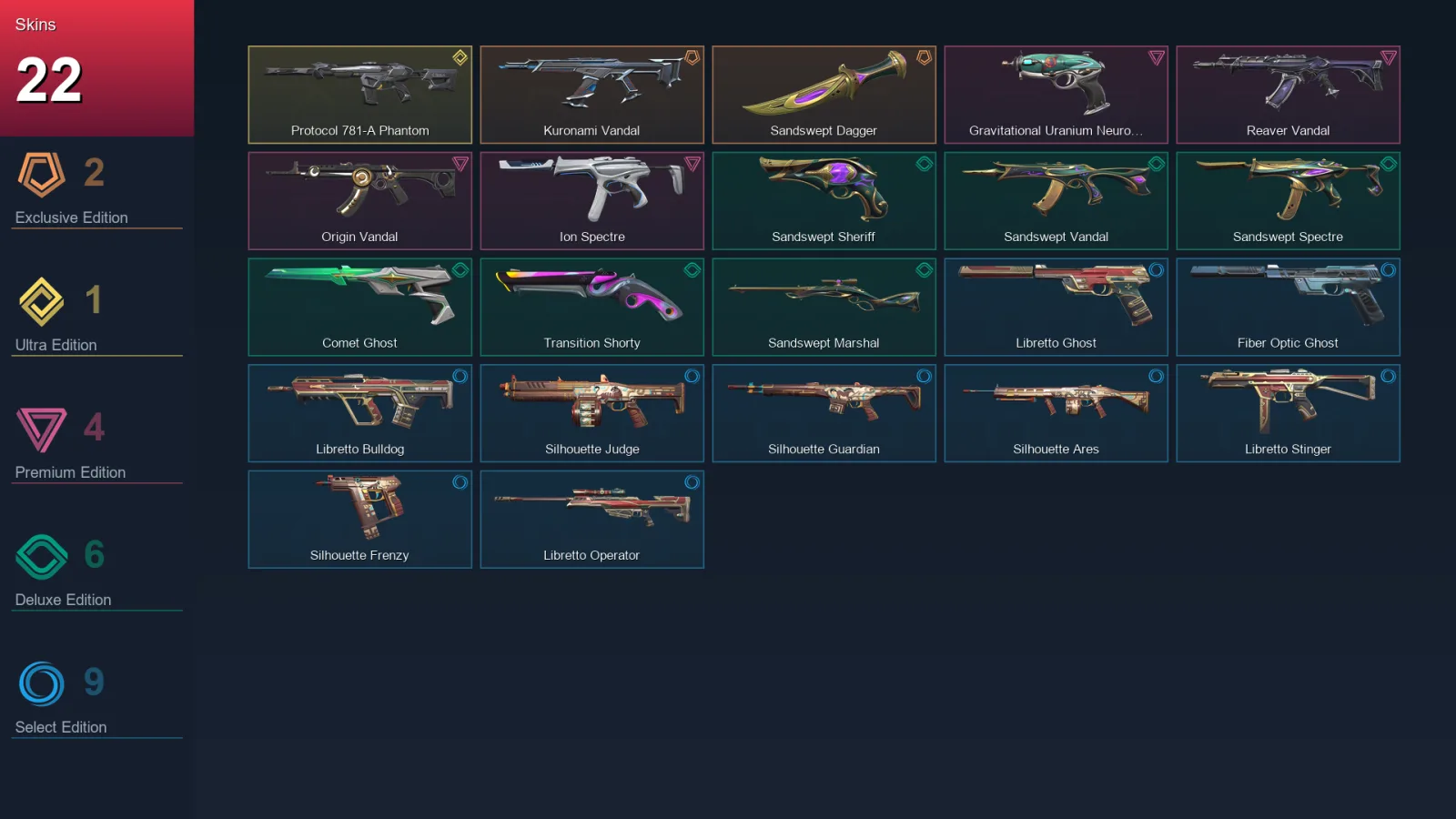 LA | Lv108 | Unranked | 22 Skin | 25 Agent | 45 Buddy — Valorant account