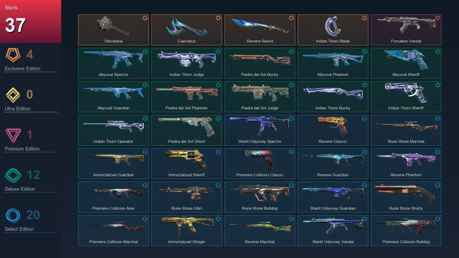 NA | Lv95 | Unranked | 37 Skin | 22 Agent | 43 Buddy