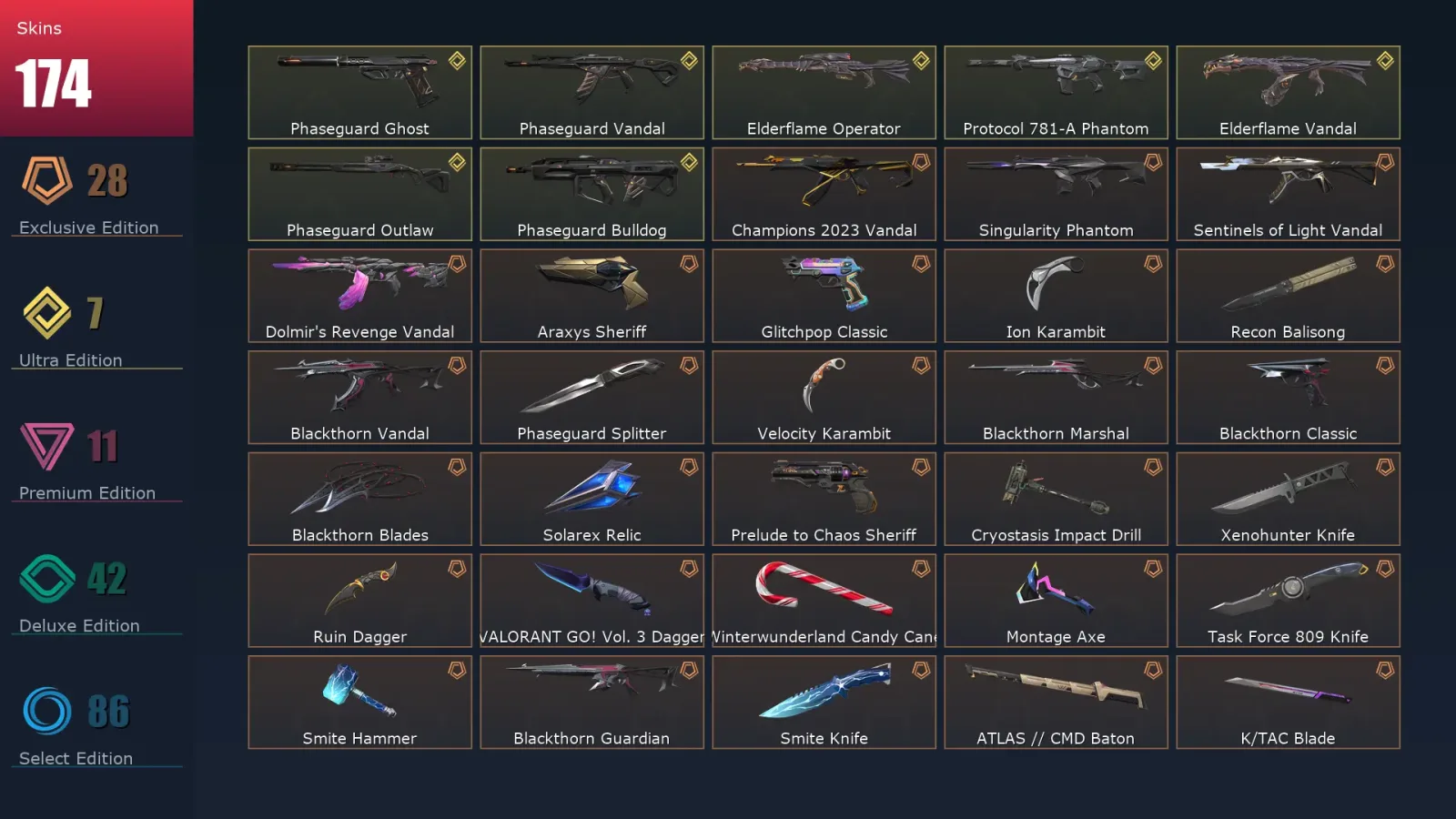 [Valorant] | EU | Level 373 | 29 Agents | 174 Skins — Valorant account