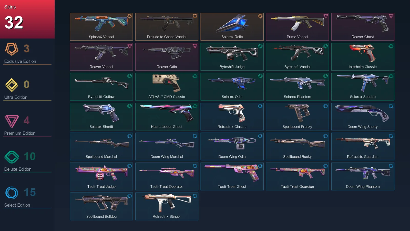 EU | Lv100 | Unranked | 32 Skin | 26 Agent | 42 Buddy — Valorant account
