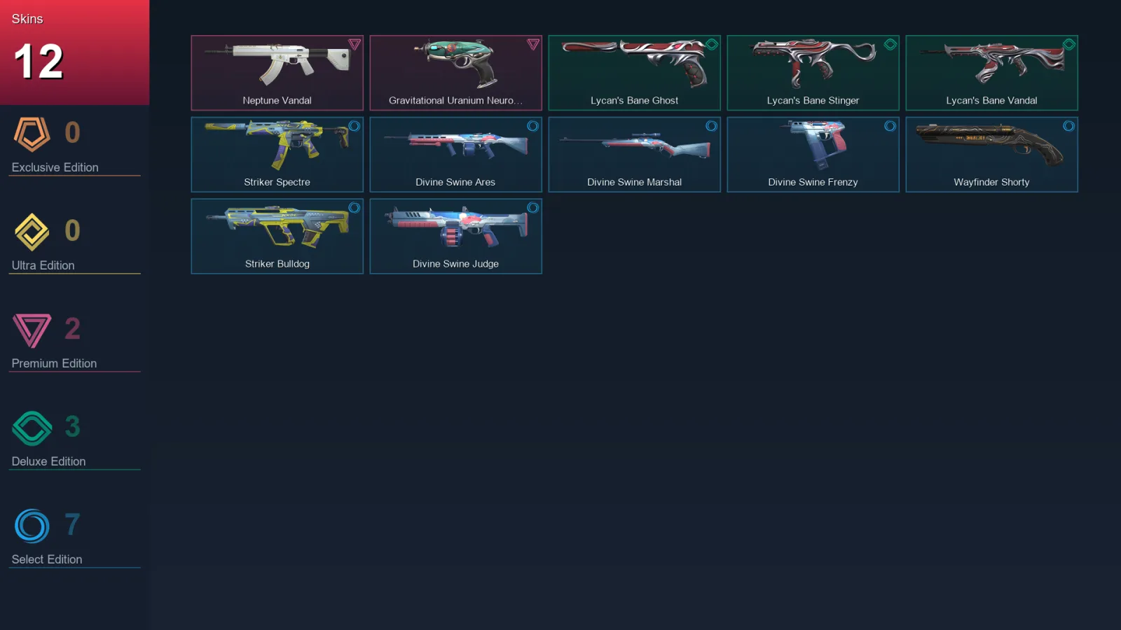 NA | Lv32 | Unranked | 12 Skin | 11 Agent | 18 Buddy