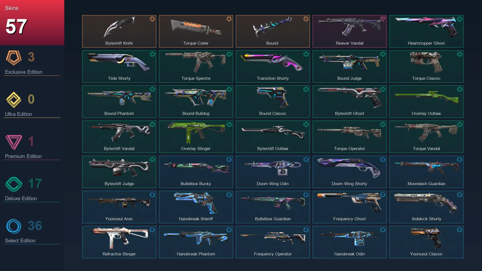 AP | Lv189 | Unranked | 57 Skin | 28 Agent | 99 Buddy