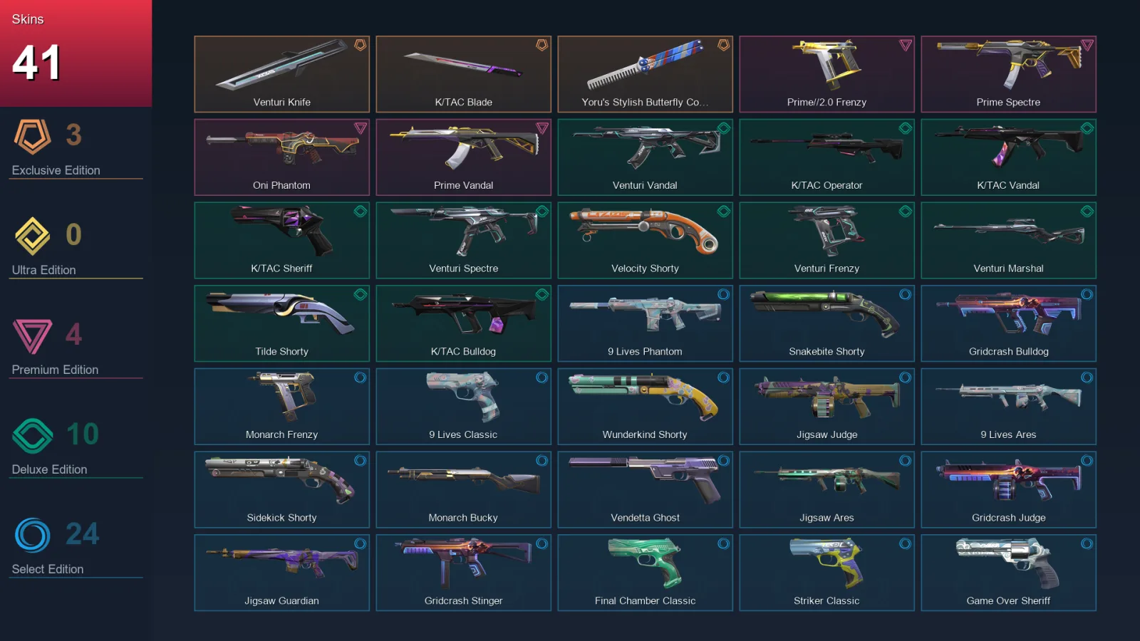 AP | Lv150 | Unranked | 41 Skin | 22 Agent | 70 Buddy