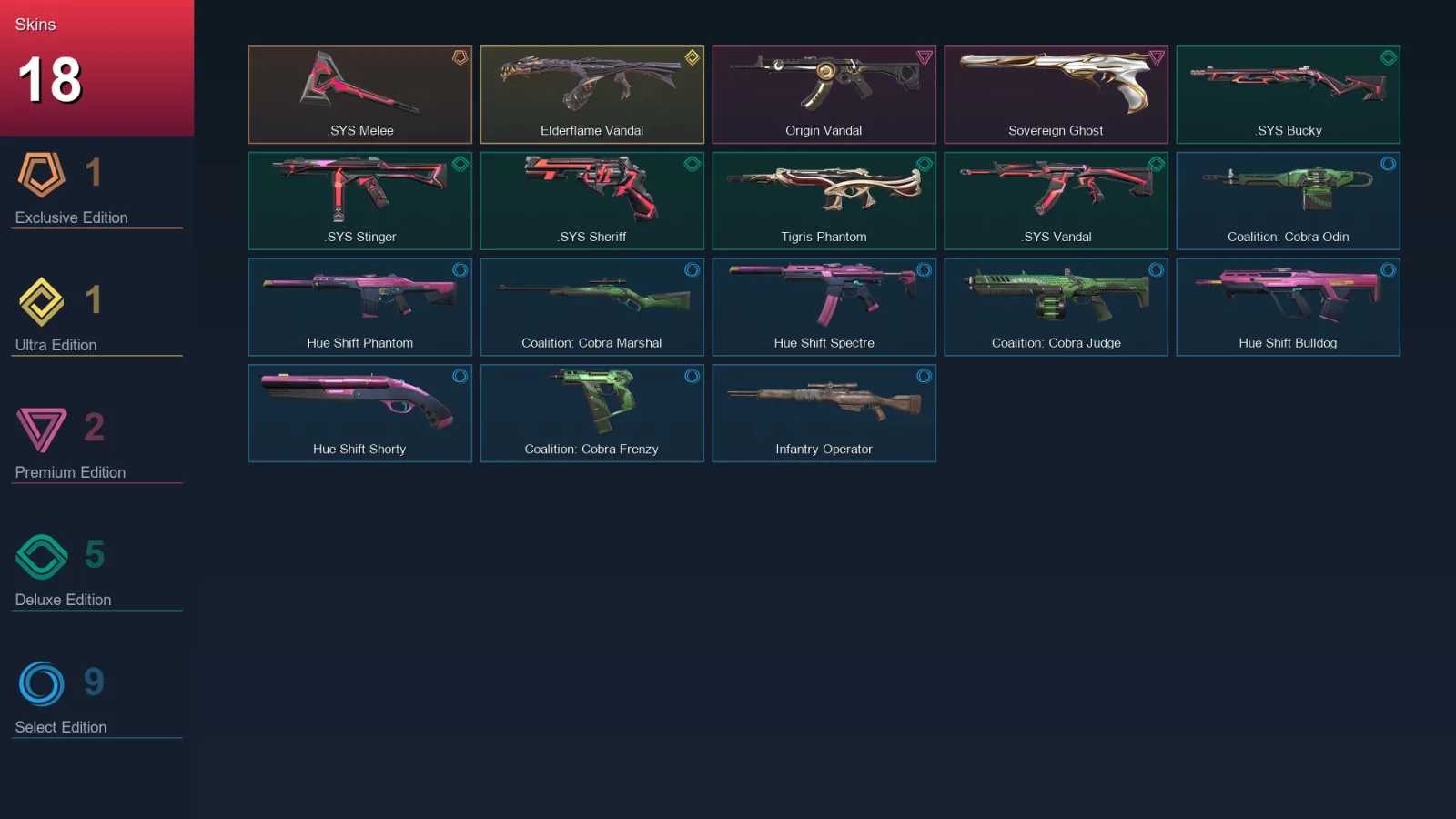EU | Lv39 | Unranked | 18 Skin | 15 Agent | 14 Buddy