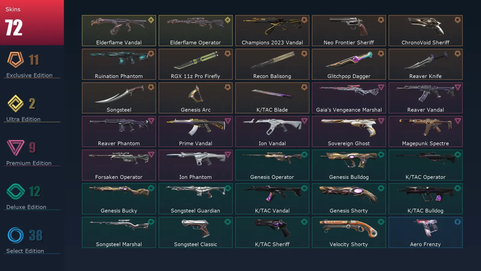 [Valorant] | EU | Level 270 | 26 Agents | 72 Skins — Valorant account
