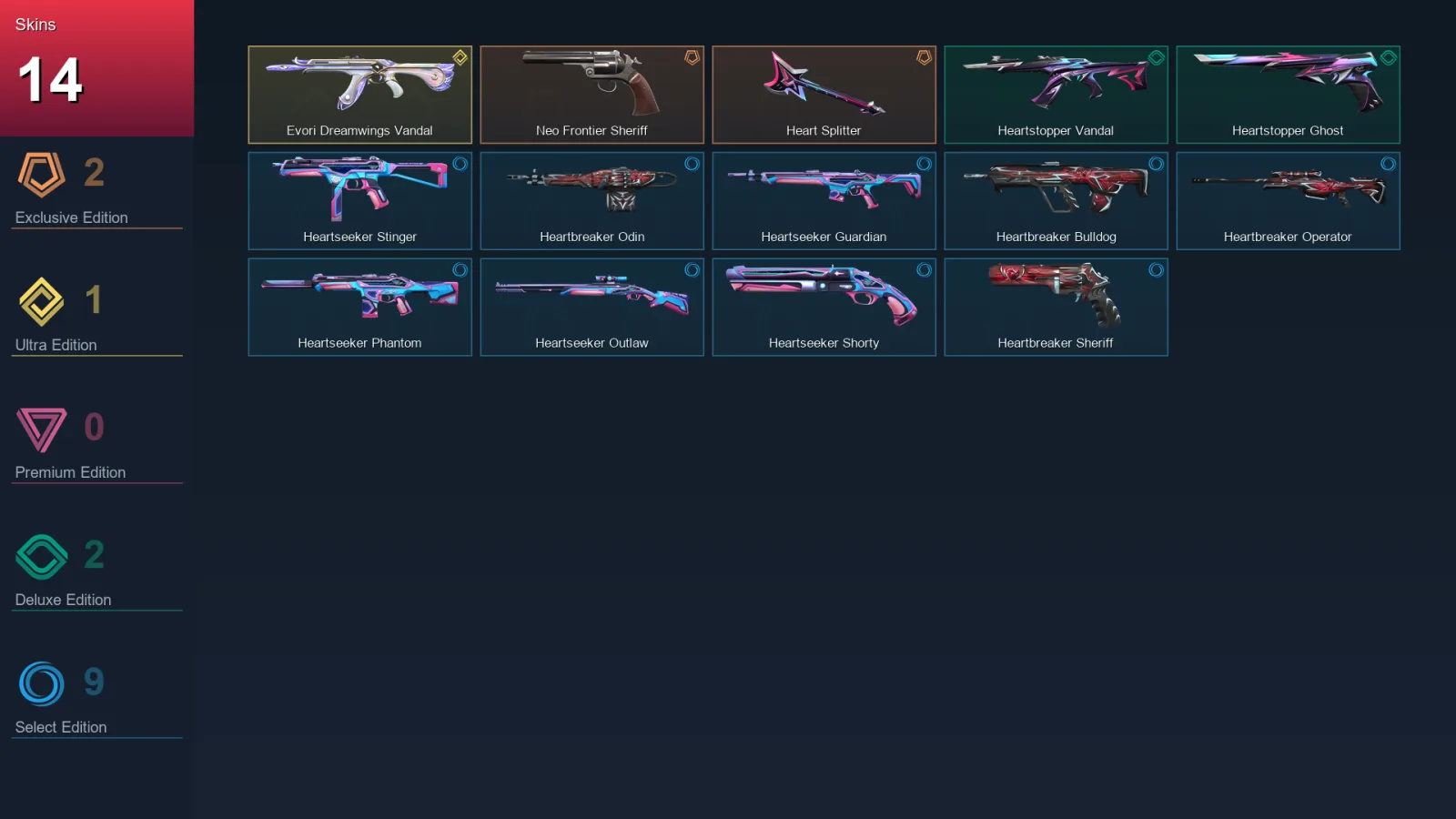 EU | Lv54 | Unranked | 14 Skin | 17 Agent | 23 Buddy