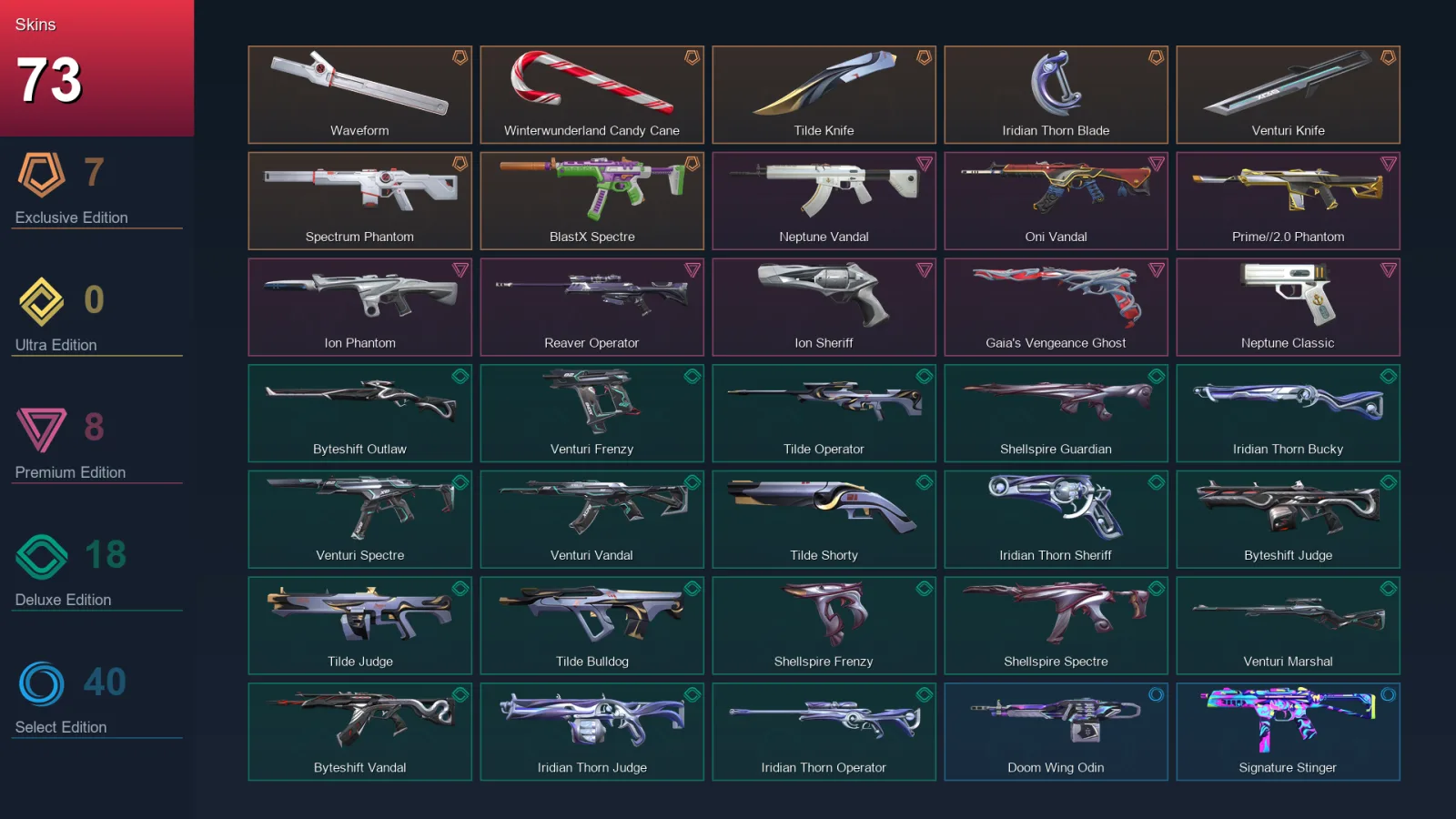 BR | Lv150 | Unranked | 73 Skin | 29 Agent | 93 Buddy