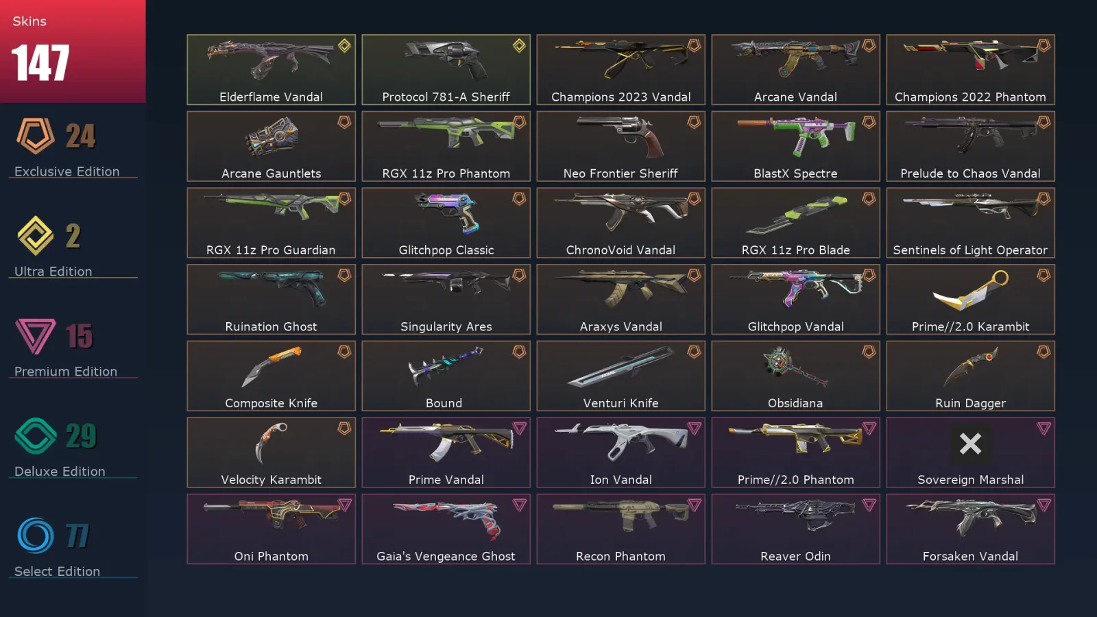 [Valorant] | EU | Level 374 | 27 Agents | 147 Skins — Valorant account