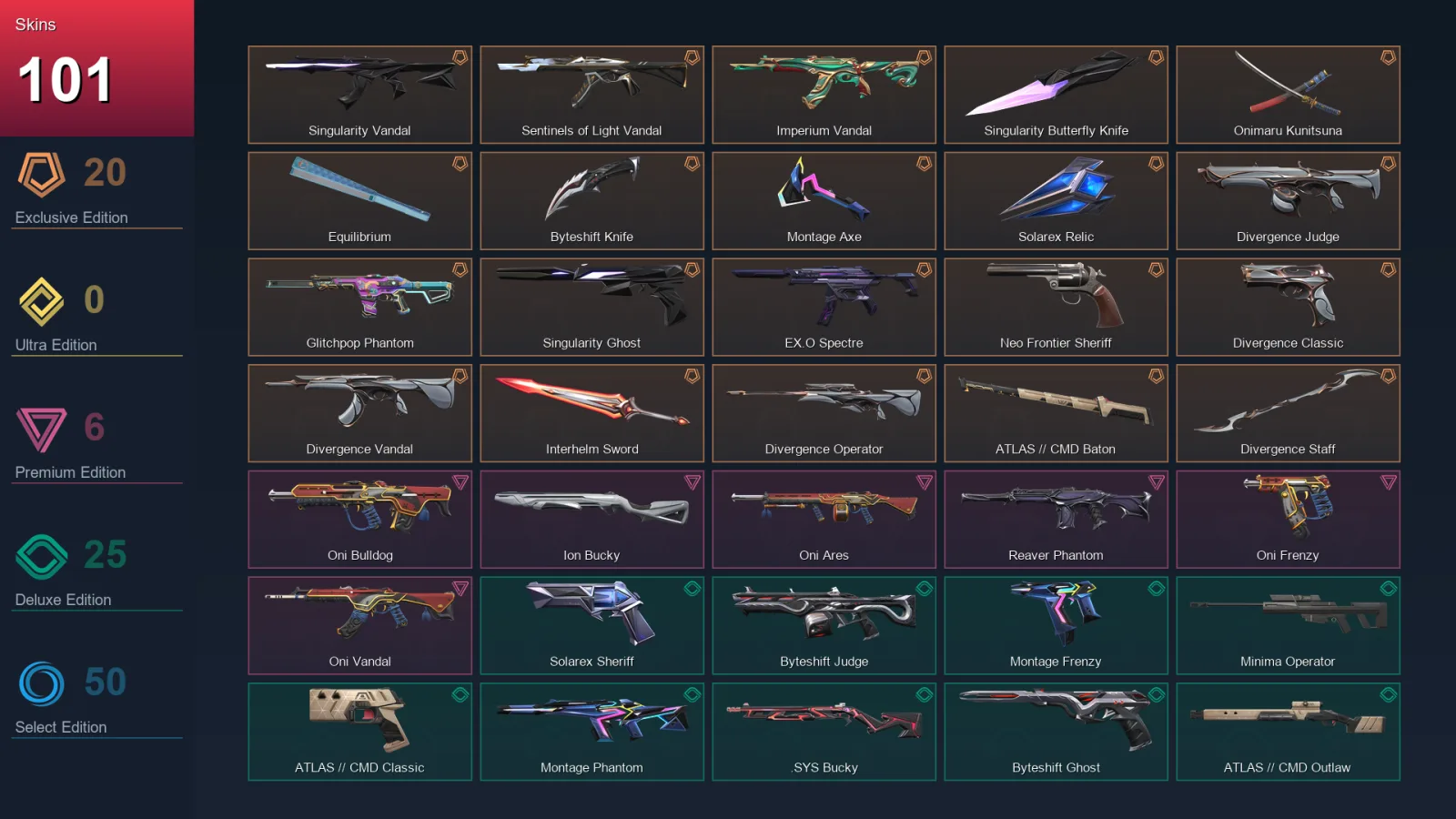 EU | Lv245 | Unranked | 101 Skin | 29 Agent | 117 Buddy — Valorant account