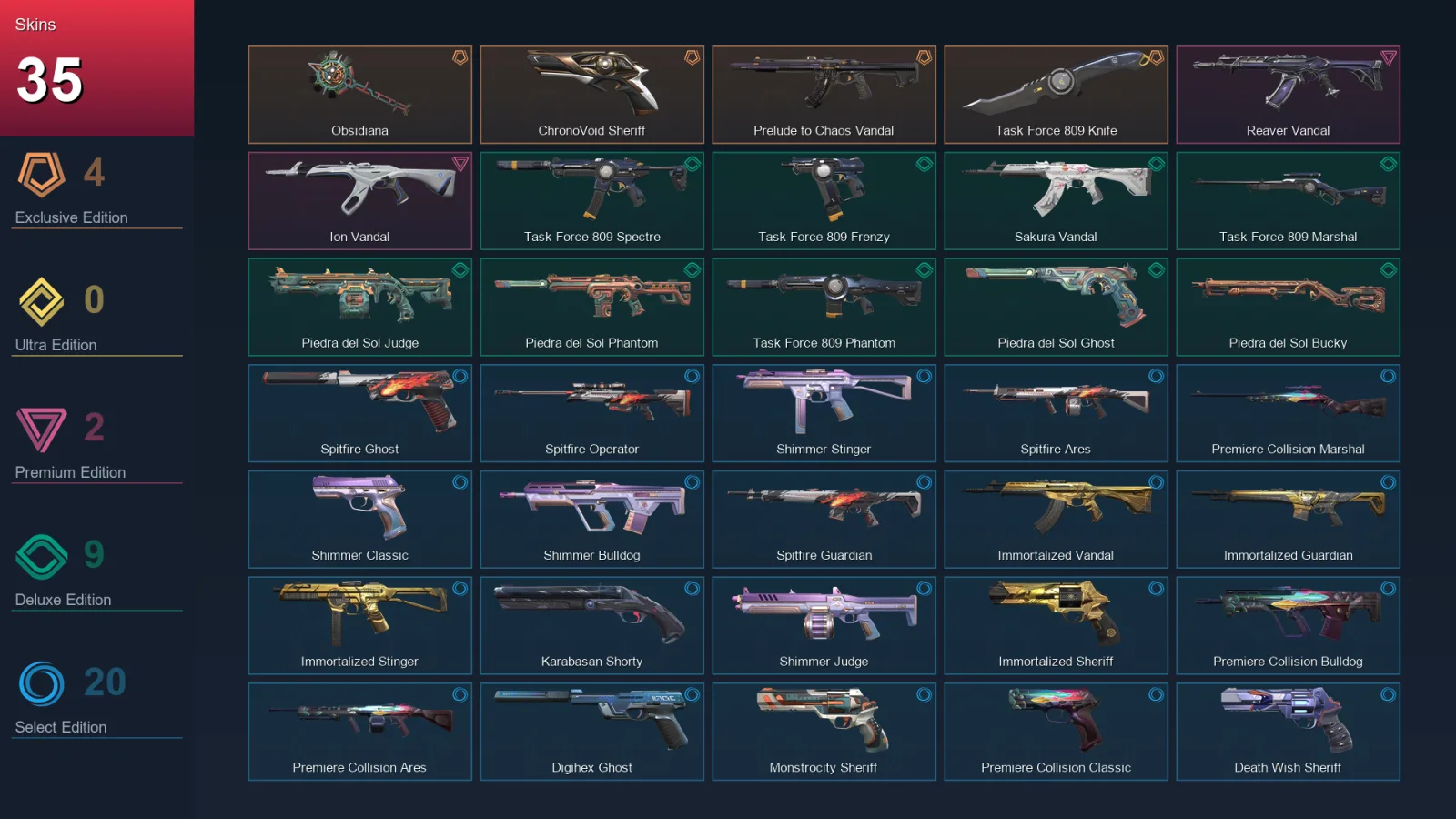 EU | Lv165 | Unranked | 35 Skin | 28 Agent | 82 Buddy