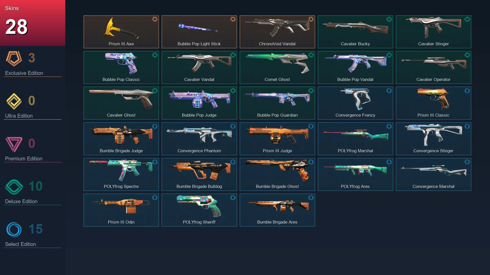 AP | Lv65 | Unranked | 28 Skin | 25 Agent | 43 Buddy