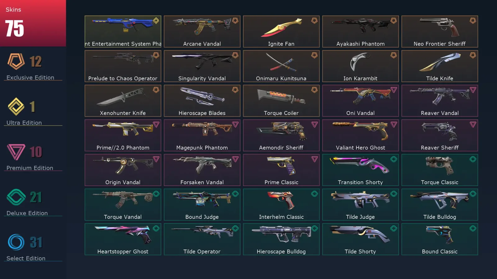 [Valorant] | EU | Level 291 | Ascendant 1 | 29 Agents | 75 Skins — Valorant account