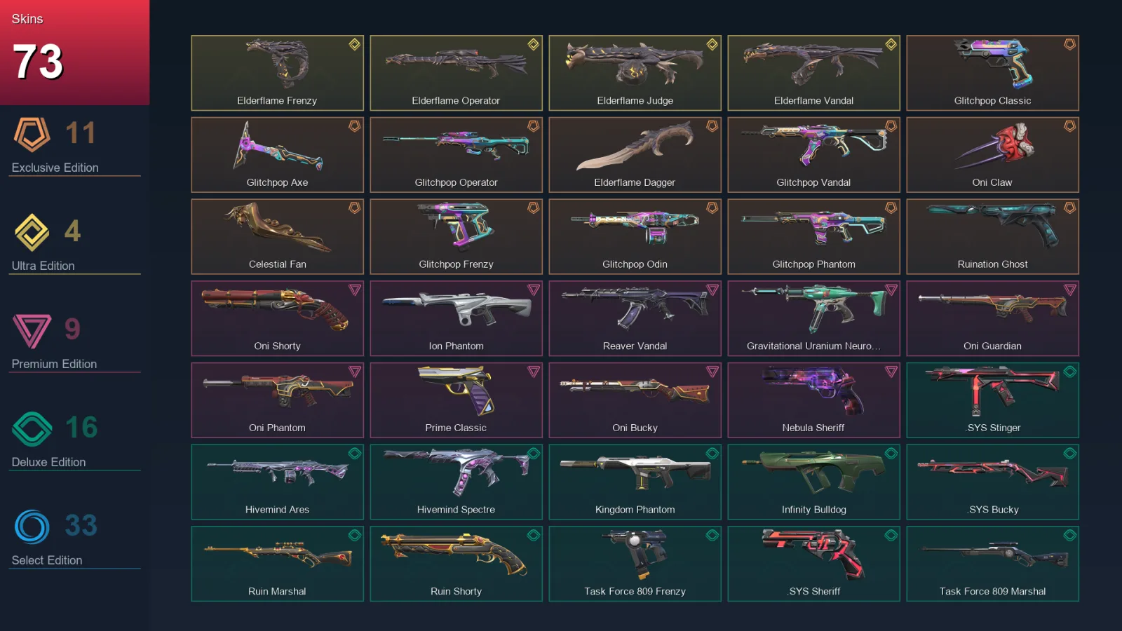 BR | Lv51 | Unranked | 73 Skin | 25 Agent | 75 Buddy