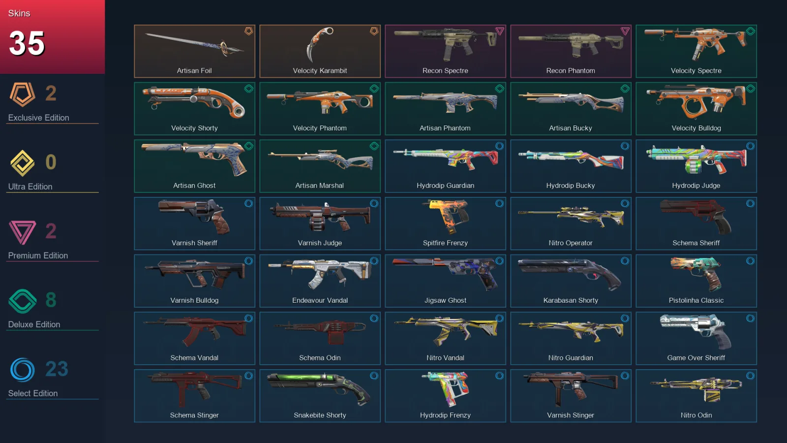 AP | Lv126 | Unranked | 35 Skin | 22 Agent | 72 Buddy — Valorant account