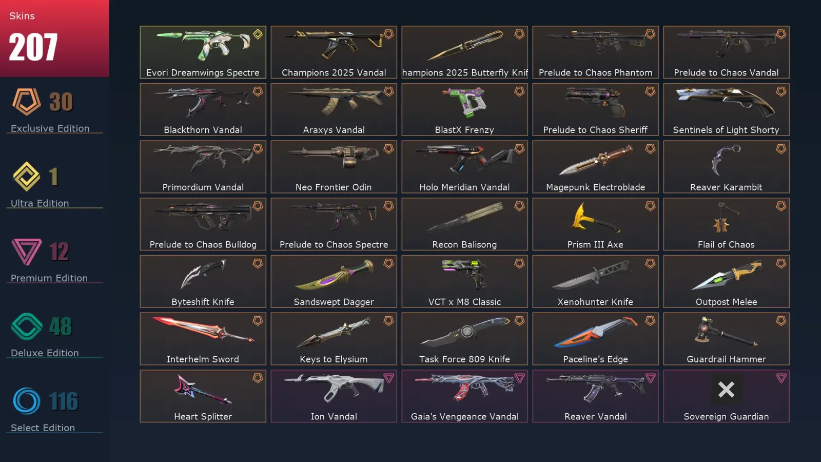 [Valorant] | EU | Level 500 | Diamond 2 | 29 Agents | 207 Skins — Valorant account