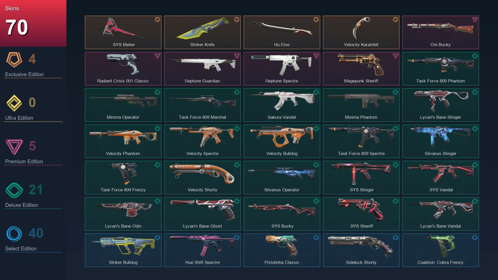 NA | Lv167 | Unranked | 70 Skin | 24 Agent | 73 Buddy