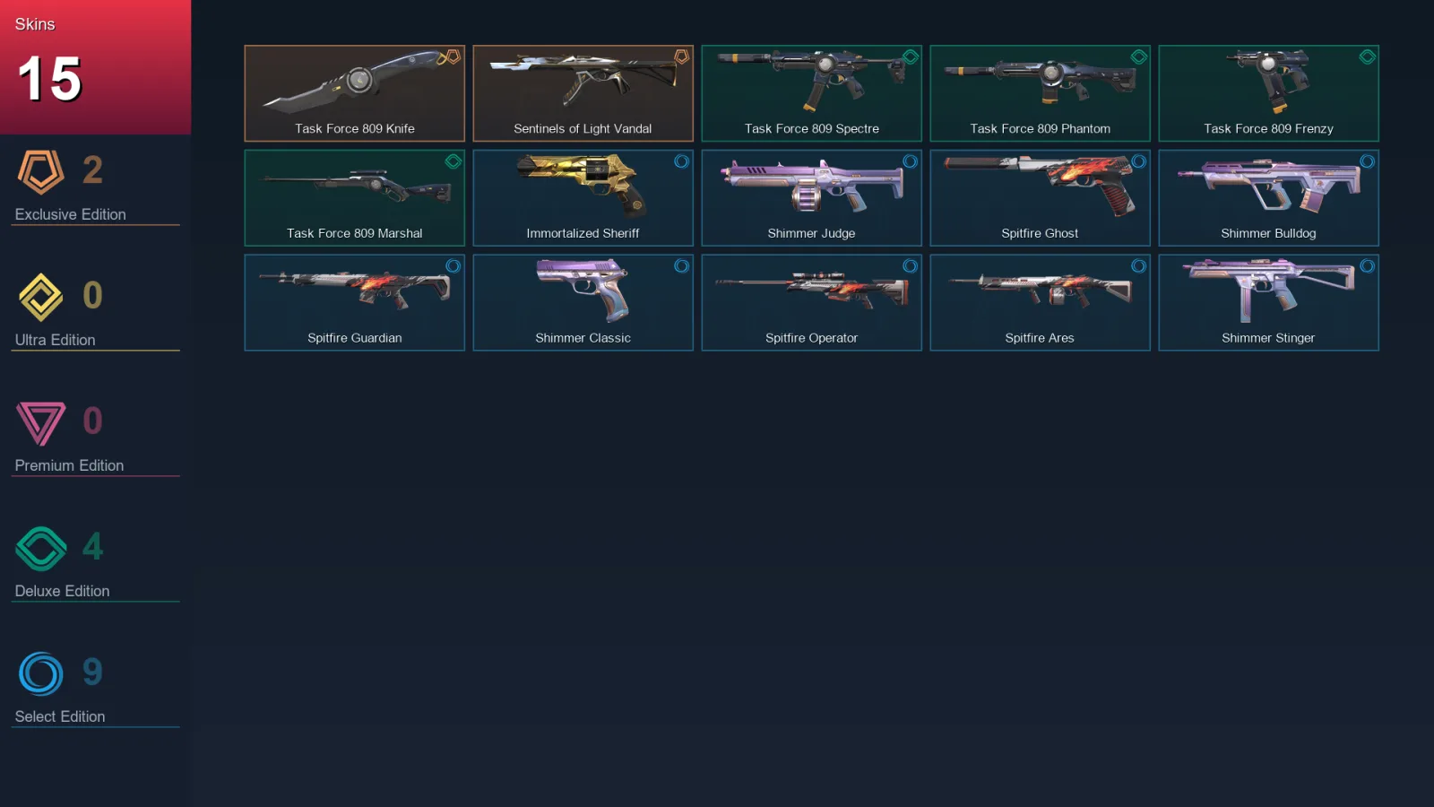 EU | Lv70 | Unranked | 15 Skin | 25 Agent | 34 Buddy — Task Force 809 Phantom