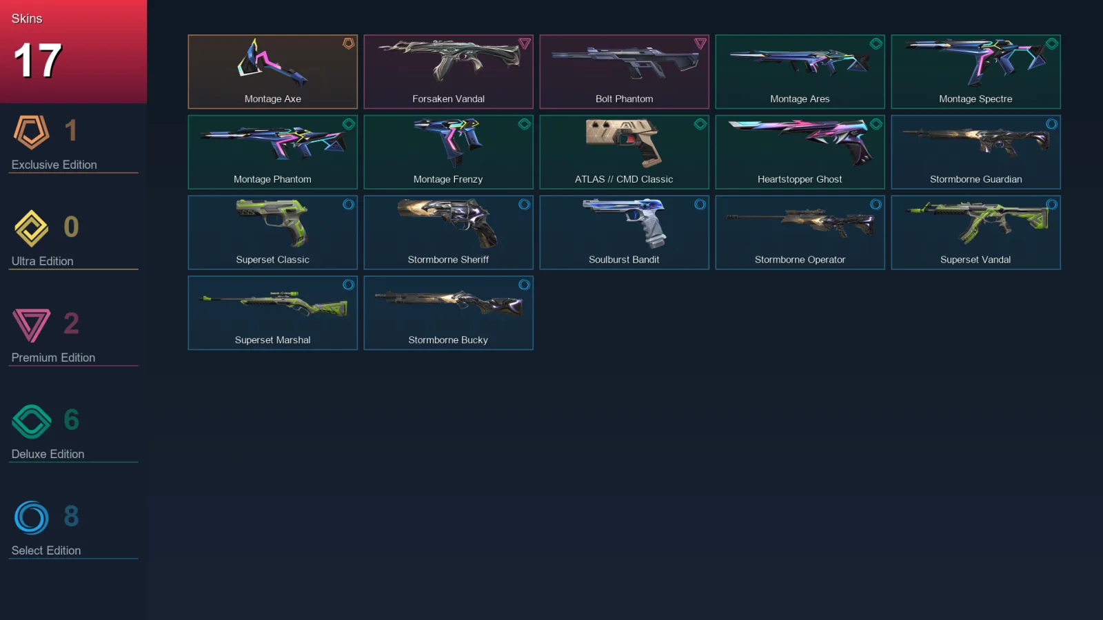 AP | Lv149 | Unranked | 17 Skin | 29 Agent | 53 Buddy