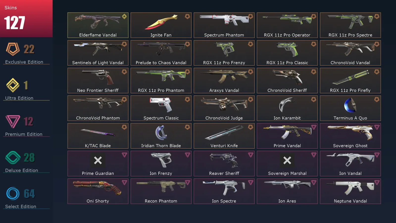 [Valorant] | EU | Level 262 | Platinum 3 | 28 Agents | 127 Skins — Valorant account