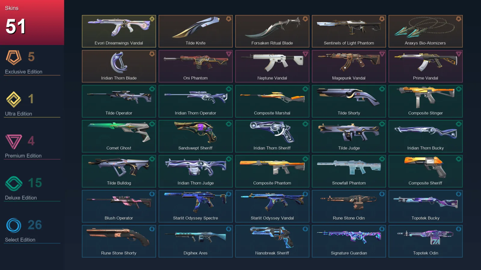 BR | Lv178 | Unranked | 51 Skin | 28 Agent | 85 Buddy