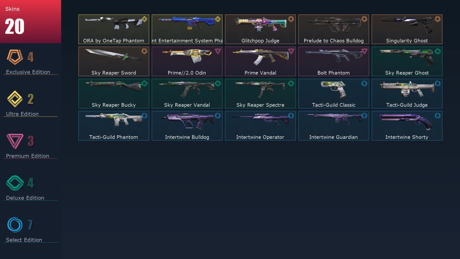 [Valorant] | EU | Level 25 | Platinum 3 | 9 Agents | 21 Skins
