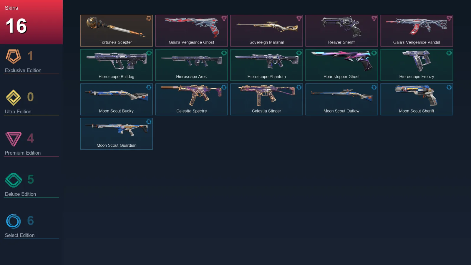 NA | Lv55 | Unranked | 16 Skin | 16 Agent | 26 Buddy