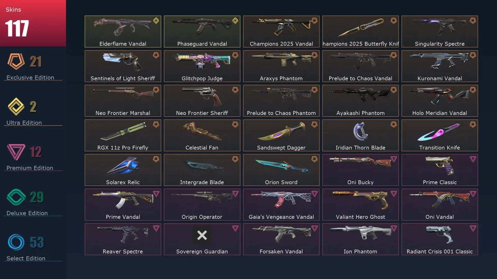 [Valorant] | EU | Level 500 | 29 Agents | 117 Skins — Valorant account