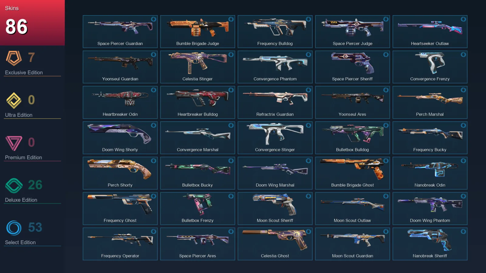 LA | Lv117 | Unranked | 86 Skin | 28 Agent | 88 Buddy