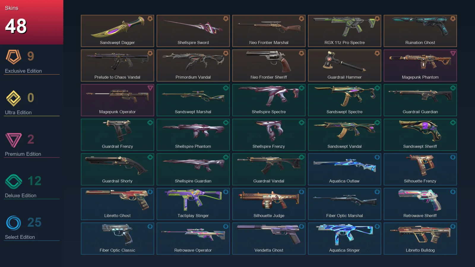 EU | Lv82 | Unranked | 48 Skin | 15 Agent | 46 Buddy