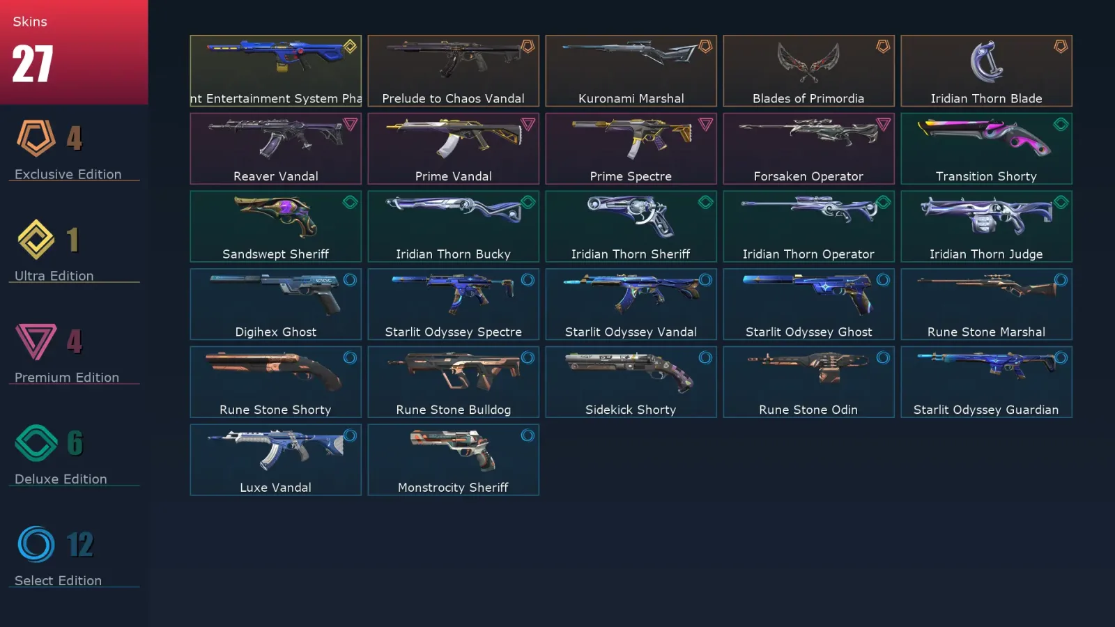 [Valorant] | EU | Level 255 | 27 Agents | 27 Skins — Valorant account